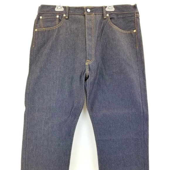 Men's Levi 501 Button Fly Dark Wash Denim Jeans - Picture 1 of 6